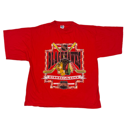 01987 Logo 7 Chicago Blackhawks 1991  Tshirt