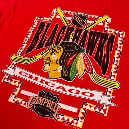 01987 Logo 7 Chicago Blackhawks 1991  Tshirt