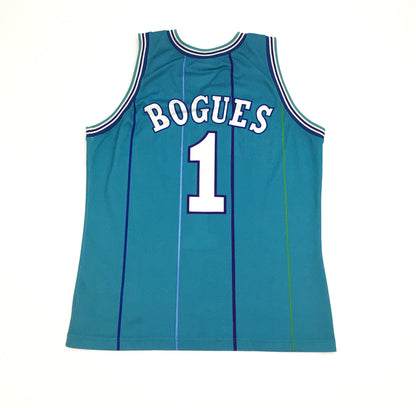 0233 Champion Vintage Charlotte Hornets Bogues Basketball Jersey