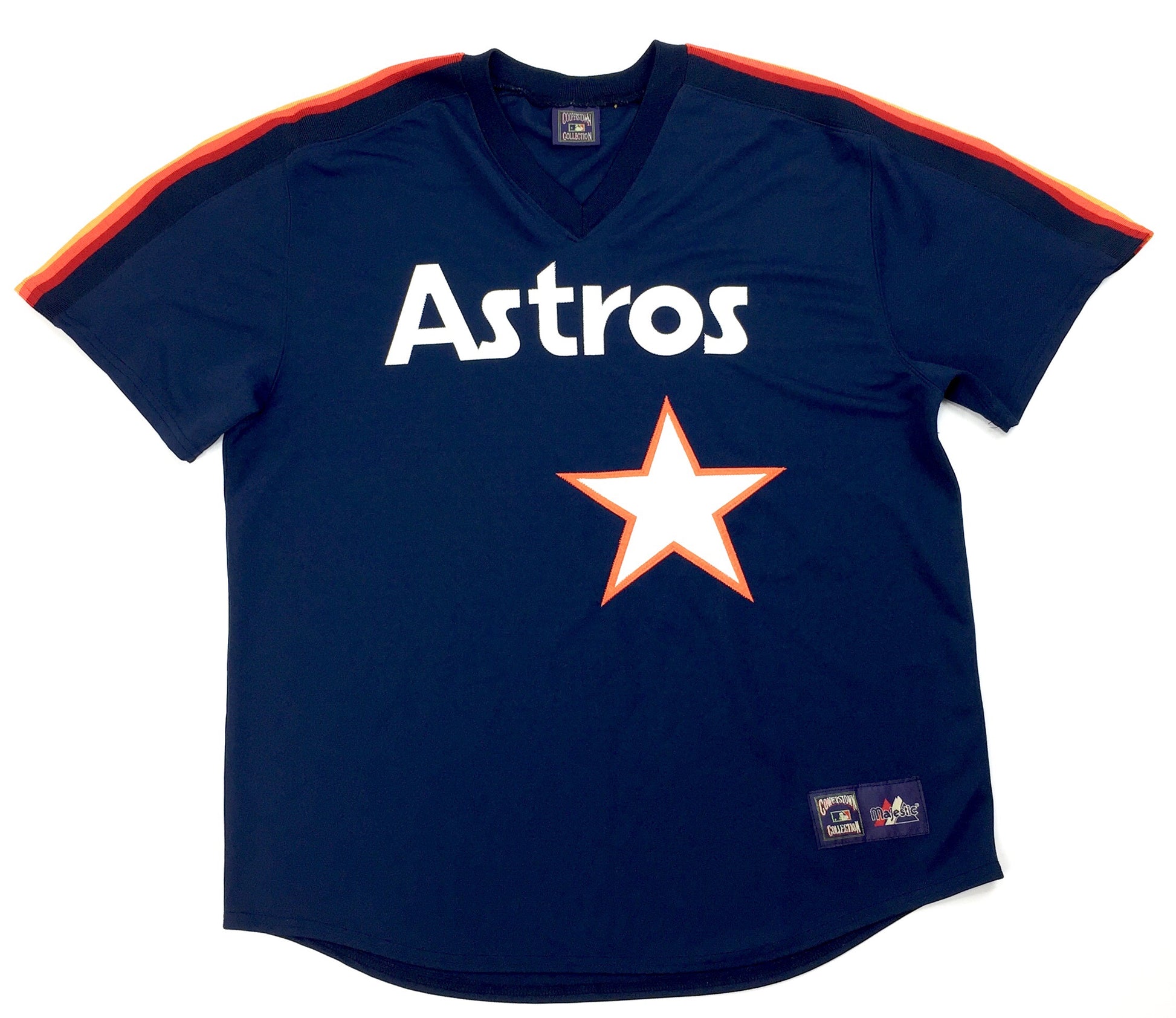 Houston Astros MLB Crew Neck Shortsleeve Shirt Mens Size L Majestic 07 Go  Fish 