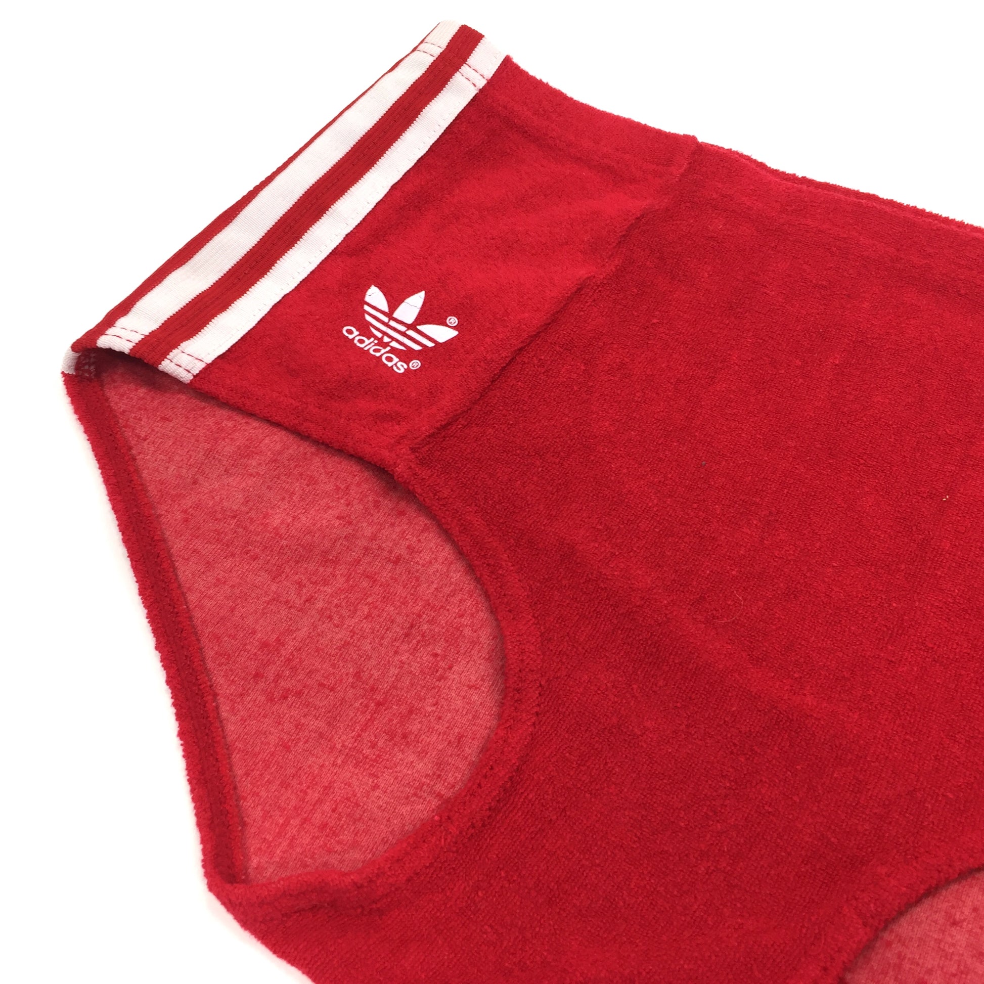 Vintage Red Adidas Satin Track Shorts Trefoil 1980s 80s Made 