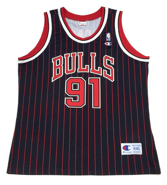 0410 Champion Vintage Chicago Bulls Rodman Jersey