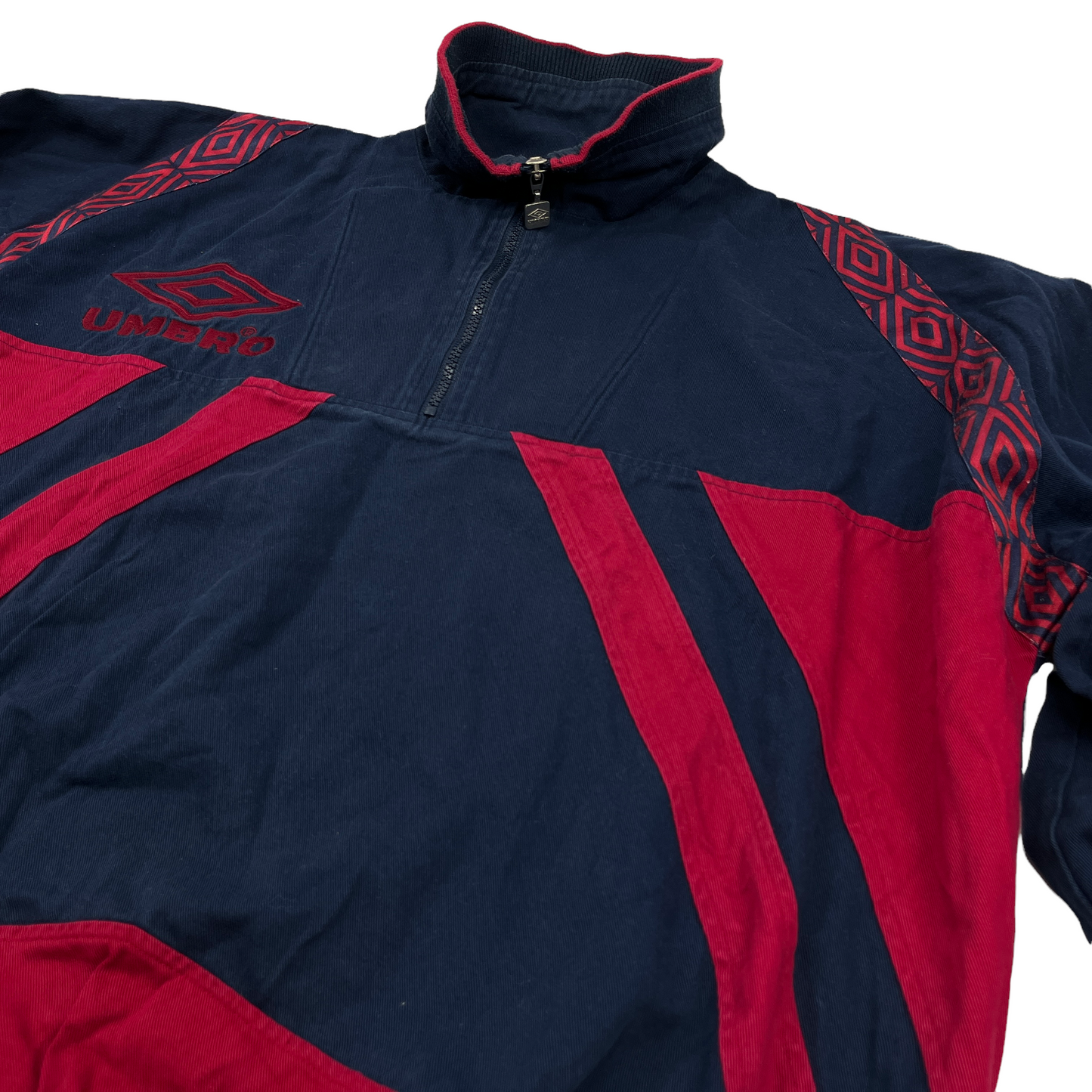 0936 Umbro Vintage Warm  up 1/4 Zip Soccer Sweater