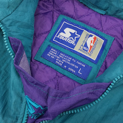 0575 Starter Vintage 90s Charlotte Hornets Basketball Coach Jacket