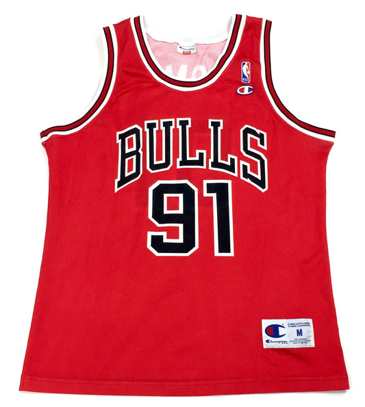 0258 Champion Vintage Chicago Bulls Rodman Jersey