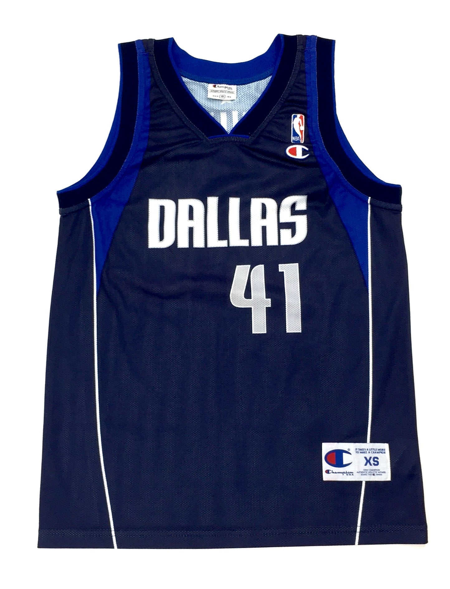 0443 Champion Vintage Dallas Mavericks Nowitzki Jersey