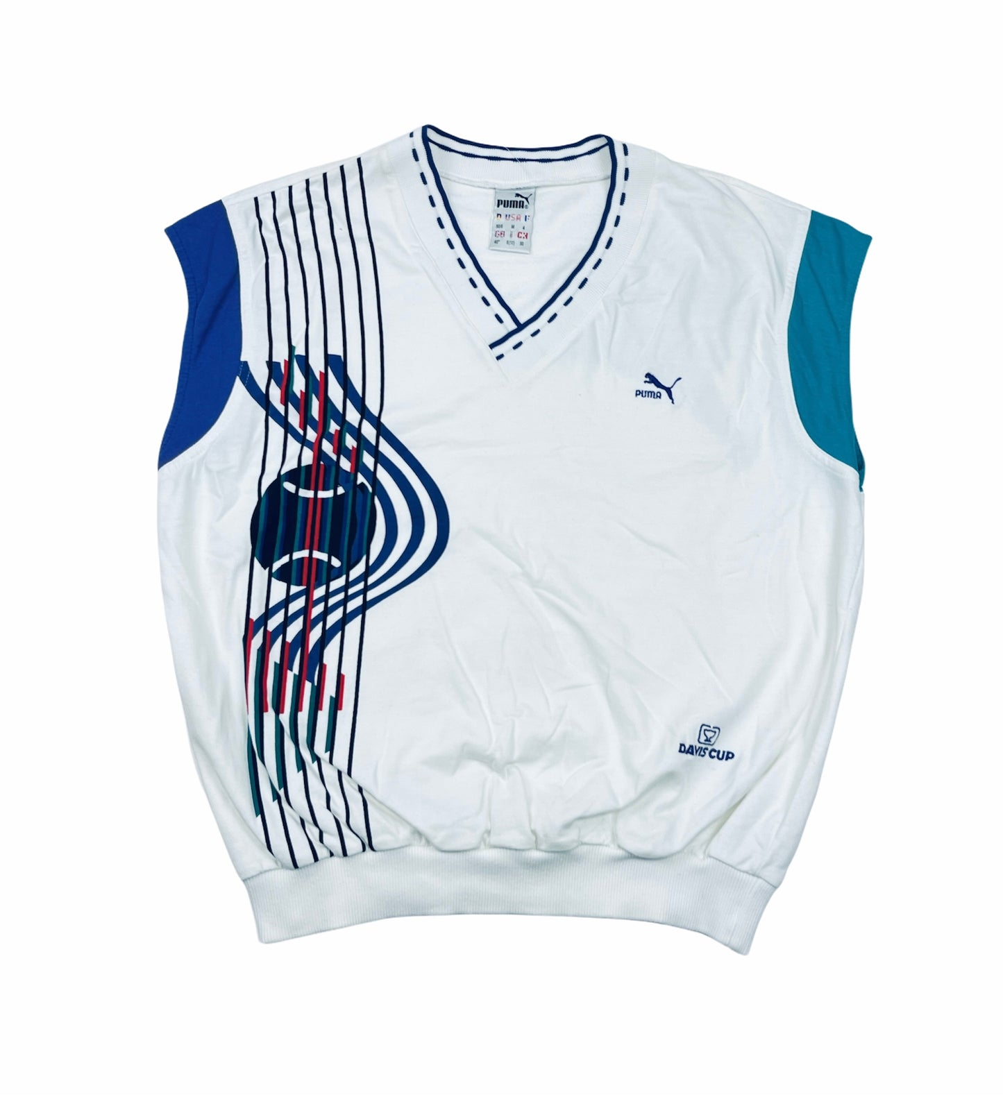 0728 Puma Vintage 80s Davis Cup Tennis Sweater Vest